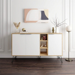 Μπουφές Clara Megapap χρώμα sapphire oak - λευκό 142x35,6x83εκ