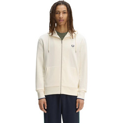 Fred Perry Hooded Zip Through Sweatshirt Ανδρική Ζακέτα με Κουκούλα και Φερμουάρ Εκρού J7536-94B