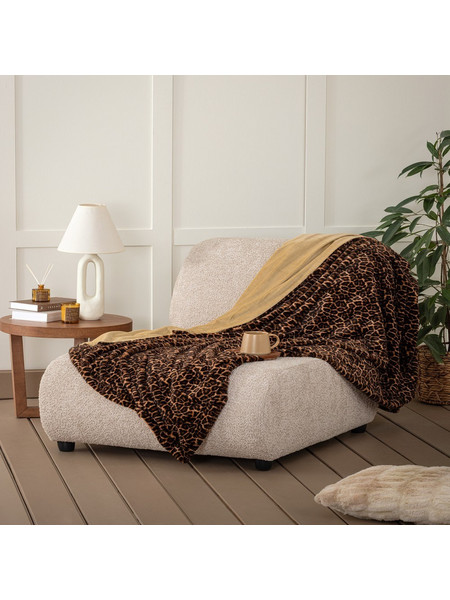 Κουβέρτα Καναπέ Pelt Brown-Black Nima 150X190 150x190cm Πολυέστερ