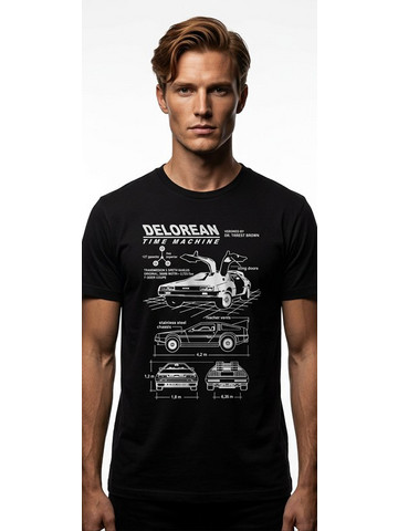 BACK TO THE FUTURE - Delorean Time Machine - T-Shirt Men (M)