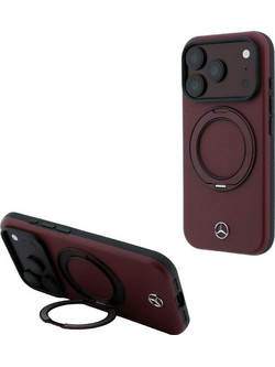 Mercedes-Benz Leather with Ring Stand Magsafe Θήκη Burgundy (iPhone 18 Pro / 17 Pro)