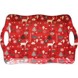 Δίσκος Πλαστικός Ορθογώνιος Merry Christmas με Μπάλες 38x26cm Xmasfest 1133871