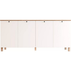 Μπουφές ArteLibre BALDER Λευκό/Φυσικό Μοριοσανίδα 180x42.1x80cm