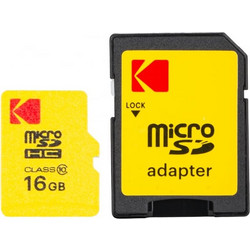 Kodak Extra Performance microSDHC 16GB Class 10 UHS-I 25MB/s+ Adapter