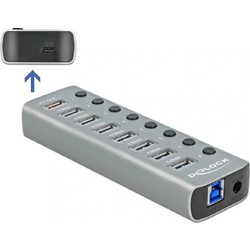 DeLOCK 63264 USB Hub 3.0 USB-A με 9 Θύρες USB-A & Εξωτερική Παροχή Ρεύματος