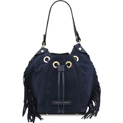 Tuscany Leather Nomade Suede Fringe Τσάντα Ώμου Dark Blue