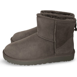 UGG Classic Mini II Γυναικεία Μποτάκια Πλατφόρμα Suede Γκρι με Γούνα 1016222-SKP