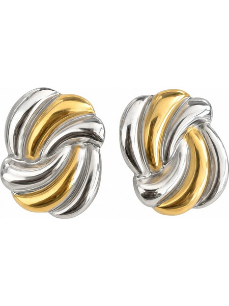 Δίχρωμα Ατσάλινα Σκουλαρίκια 2.8 cm (E3485)