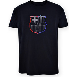 FC Barcelona Official T-Shirt - Black 'Eblack' Crest Print - Size M (5001CEB)