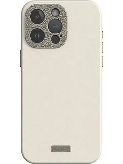Moshi Napa Leather Back Cover with MagSafe Eggnog White (iPhone 15 Pro Max)