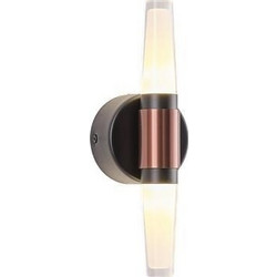 ΑΠΛΙΚΑ TOIXOY ΑΛΟΥΜΙΝΙΟΥ LED 6W 360Lm 3000K Φ80X240mm ΜΑΥΡΟ-ΧΡΥΣΟ ARTE ILLUMINA VELAS