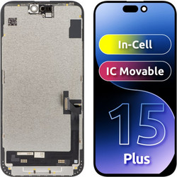 JK Οθόνη LCD In-Cell IC για Apple iPhone 15 Plus, Μαύρη