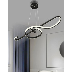 Stewehome Μοντέρνα Μαύρη LED Κρεμαστή Λάμπα 50x70 cm 662898