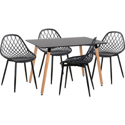 ΣΕΤ ΤΡΑΠΕΖΑΡΙΑΣ 5ΤΜΧ LIO HM21175 MDF TOP & ΠΟΛΥΠΡΟΠΥΛΕΝΙΟ ΣΕ ΜΑΥΡΟ