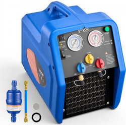 VEVOR Portable Refrigerant Recovery Machine, 1 HP 220V 50Hz Dual Cylinder AC Recovery Machine for Liquid Vapor Refrigerant, 1450 RPM Recycling Unit HVAC for Automotive & Household Air Conditioning LMH