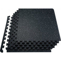 VEVOR 0.56 Inch Thick Gym Floor Mats 6 pcs / Black with White Spots