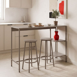 Σετ τραπέζι μπαρ Nexous pakoworld 3τεμ taupe μέταλλο 124x44x100εκ