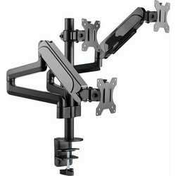 Gembird DESK-Mounted Adjustable Mounting Arm For 3 Monitors (FULL-MOTION) Black - (MA-DA3-01)
