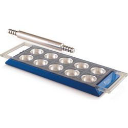 MARCATO Ιταλίας Φόρμα Design 10 θέσεων Μπλε για Ζυμαρικά Ravioli 34x12.5x2cm και Πλάστης