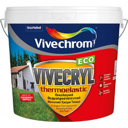 Vivechrom Vivecryl Thermoelastic Eco Οικολογικό Μονωτικό Ακρυλικό Χρώμα Εξωτερικού Χώρου Λευκό 10lt