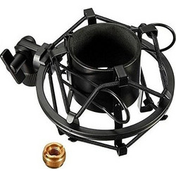 Anti Vibration Suspension Microphone Shock Mount Holder For 42mm-45mm Diameter Condenser Mic (Black)