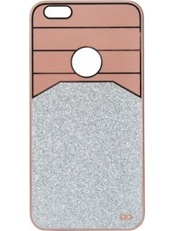 Θήκη Πλαστική Ροζ-Χρυσό με glitter για iPhone6 Plus IK713 OEM