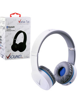 Volte-Tel VT900 Ενσύρματα & Ασύρματα Bluetooth Ακουστικά Over Ear Λευκά Γκρι
