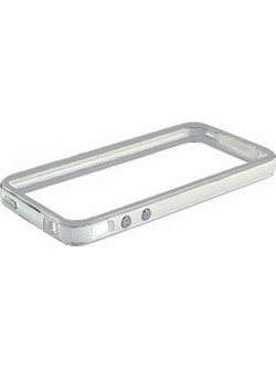 VOLTE-TEL ΘΗΚΗ IPHONE 4G/4S BUMPER METAL BUTTON WHITE-GREY VOLTE-TEL