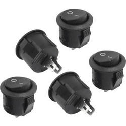 SPST Black Button On/Off Round Rocker Switch AC 6A/125V 3A/250V