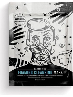 Barber Pro Foaming Cleansing Κρεμώδης Μαύρη Μάσκα Προσώπου με Άνθρακα 18ml