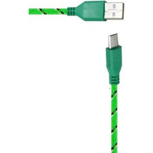 ANCUS Καλώδιο σύνδεσης Κορδόνι Colour Stripes USB σε Micro USB Πράσινο - Μαύρο 1m