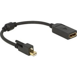 Delock Adapter mini DisplayPort 1.2 male with screw To DisplayPort female 4K, Black (62638)