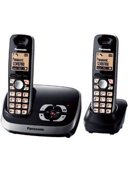 Panasonic KX-TG6522 Ασύρματο Τηλέφωνο Σετ Duo με Ανοιχτή Ακρόαση Μαύρο