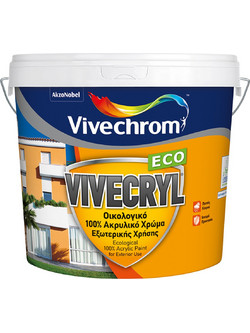Vivechrom Vivecryl Eco Οικολογικό Ακρυλικό Χρώμα Εξωτερικού Χώρου Λευκό 0.75lt