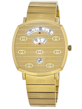 Gucci Grip Ανδρικό Ρολόι με Χρυσό Μεταλλικό Μπρασελέ YA157409