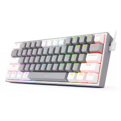 Redragon K617 Fizz Μηχανικό Gaming Πληκτρολόγιο 60% με Custom Red Διακόπτες RGB White