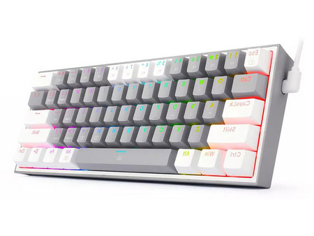 Redragon K617 Fizz Μηχανικό Gaming Πληκτρολόγιο 60% με Custom Red Διακόπτες RGB White