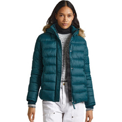 Pepe Jeans May Short Γυναικείο Μπουφάν Χειμωνιάτικο Puffer Κοντό Πετρόλ PL402259-692