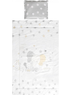 Lorelli Cosy Elephant Stars Σετ Κούνιας Grey 3τμχ