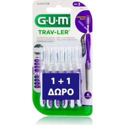 Gum 1512 Trav-ler Μεσοδόντια Βουρτσάκια 1.2mm Μωβ 2x6τμχ