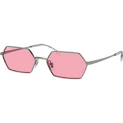 Ray-Ban RB3728 00484 Γυαλιά Ηλίου Ορθογώνια Μεταλλικά Ασημί με Ροζ Polarized Φακό