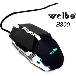 Weibo S300 Ενσύρματο Gaming Ποντίκι RGB 3200 DPI Black