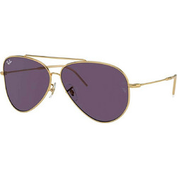 Ray-Ban R0101S 001/1A Ανδρικά Γυαλιά Ηλίου Aviator Μεταλλικά Χρυσά με Μωβ Polarized Φακό