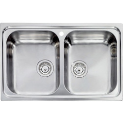 Sanitec 11492 Επικαθήμενος Νεροχύτης Inox Αντιστρεφόμενος Σαγρέ 79x50cm