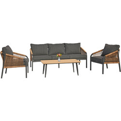 HomeMarkt Drimm Σετ Σαλόνι Κήπου Αλουμίνιο 4τμχ Μπεζ HM6056.03