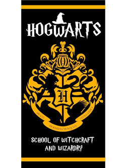 Harry Potter Hogwarts Παιδική Πετσέτα Θαλάσσης Microfibre Μαύρη 70x140cm