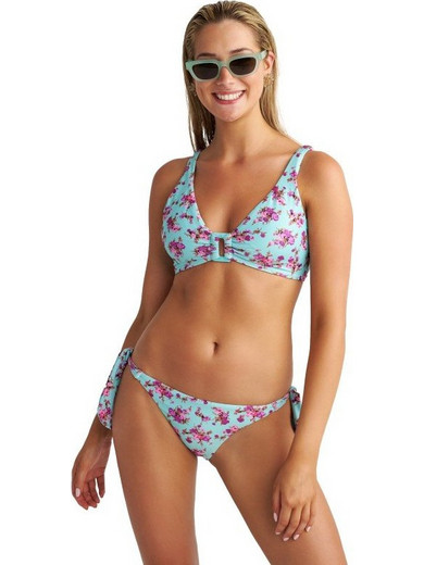 BLU4U Bikini Slip Floral Τιρκουάζ 24365216