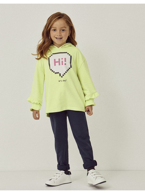 Zippy Παιδικό T-Shirt Μακρυμάνικο με Κουκούλα Lime 31047212026021