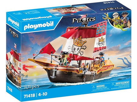 Playmobil Pirates Πειρατική Γαλέρα Ο Βασιλιάς των Πειρατών για 4-10 Ετών 71418