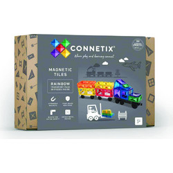 Connetix Magnetic Tiles Rainbow Transport Pack 50τμχ